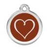 Red Dingo Stainless Steel Engraved Dog Tag Tribal Heart Brown