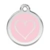 Red Dingo Stainless Steel Engraved Dog Tag Tribal Heart Pink -PetJoy Shop 01 TH PK LG