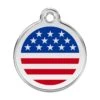 Red Dingo Stainless Steel Engraved Dog Tag US Flag Navy -PetJoy Shop 01 US DB LG