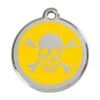 Red Dingo Stainless Steel Engraved Dog Tag Cross Bone Yellow -PetJoy Shop 01 XB YE LG