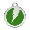 Red Dingo Stainless Steel Engraved Dog Tag Flash Green -PetJoy Shop 01 ZF GR LG