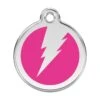 Red Dingo Stainless Steel Engraved Dog Tag Flash Hot Pink -PetJoy Shop 01 ZF HP LG
