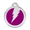 Red Dingo Stainless Steel Engraved Dog Tag Flash Purple -PetJoy Shop 01 ZF PU LG