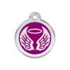 Red Dingo Stainless Steel Engraved Dog Tag Angel Wings Purple -PetJoy Shop 01 aw pu me