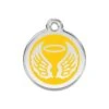 Red Dingo Stainless Steel Engraved Dog Tag Angel Wings Yellow -PetJoy Shop 01 aw ye me