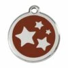 Red Dingo Stainless Steel Engraved Dog Tag Stars Brown 2 Red Dingo Stainless Steel Engraved Dog Tag Stars Brown -PetJoy Shop 01 st br lg