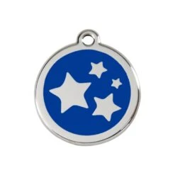 Red Dingo Stainless Steel Engraved Dog Tag Stars Navy