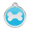 Red Dingo Glitter Engraved Dog Tag Bone Aqua -PetJoy Shop 0X BN AQ LG