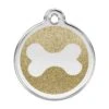 Red Dingo Glitter Engraved Dog Tag Bone Gold 2 Red Dingo Glitter Engraved Dog Tag Bone Gold -PetJoy Shop 0X BN GO LG