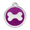 Red Dingo Glitter Engraved Dog Tag Bone Purple -PetJoy Shop 0X BN PU LG