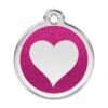 Red Dingo Glitter Engraved Dog Tag Heart Hot Pink 2 Red Dingo Glitter Engraved Dog Tag Heart Hot Pink -PetJoy Shop 0X HT HP LG