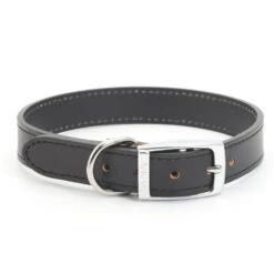 Ancol Black Classic Leather Dog Collar