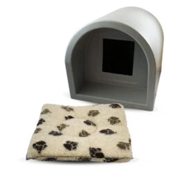 Mr Snugs KatDen Outdoor Cat Kennel/Shelter - Light Grey (Various Options) -PetJoy Shop 1231022044 Kat Den Grey With Mattress