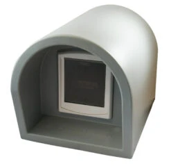 Mr Snugs KatDen Outdoor Cat Kennel/Shelter - Light Grey (Various Options) -PetJoy Shop 1231022044 kat den light grey with door