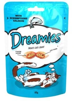 8 X 60g Dreamies Cat Treats With Salmon