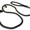 KJK Ropeworks Slip Lead With Leather Stop Black -PetJoy Shop 15447