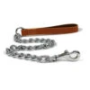 Ancol Extra Heavy Chain Lead With Leather Handle Tan 80cm -PetJoy Shop 155100 2
