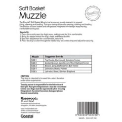 Rosewood Training Soft Basket Dog Muzzle Black -PetJoy Shop 18507 18508 18509 18510 18511 back2