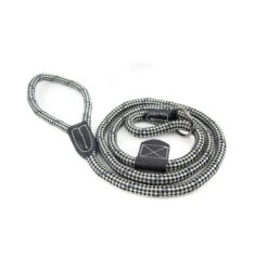 Great&Small Rope Slip Lead Black With Leather