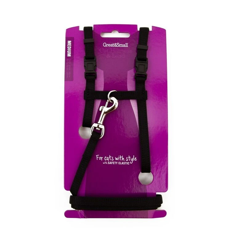 Great&Small Cat Harness & Lead Black Medium 3 Great&Small Cat Harness & Lead Black Medium