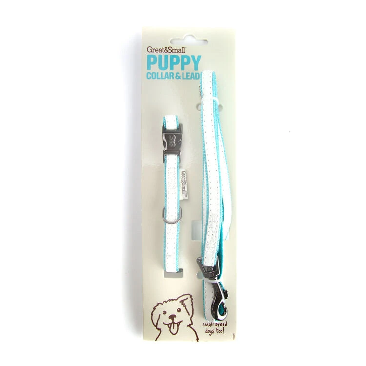 Great&Small Tiffany Puppy Collar & Lead Blue 3 Great&Small Tiffany Puppy Collar & Lead Blue