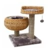 Great&Small Snuggle&Snooze Double Banana Leaf Cat Bed & Scratch Post Grey