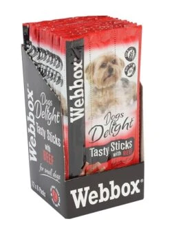 72 X Webbox Dogs Delight Tasty Beef Sticks