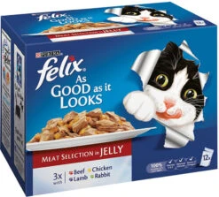 48 X Felix As Good As It Looks Meat Selection In Jelly Pouch 100g