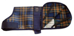 AniMate Waterproof Camel Watch Tartan Fur Lined Dog Coat