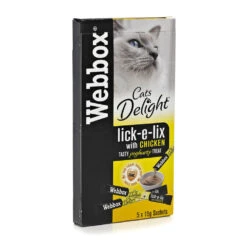 85 X Webbox Cats Delight Lick-e-lix Cat Treats Chicken 15g