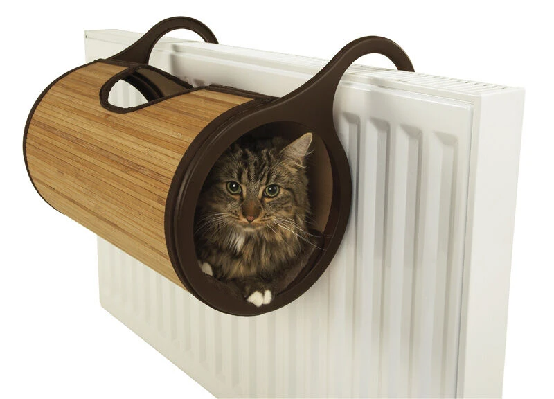 Rosewood Jolly Moggy Natural Bamboo Radiator Cat Bed Tunnel 3 Rosewood Jolly Moggy Natural Bamboo Radiator Cat Bed Tunnel