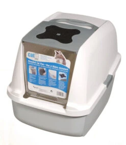 Catit Hooded Cat Litter Tray Grey