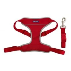 Ancol Nylon Travel & Exercise Harness Red -PetJoy Shop 380811