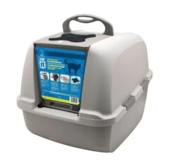 Catit Hooded Cat Litter Tray Grey Jumbo 57 X 46 X 43cm