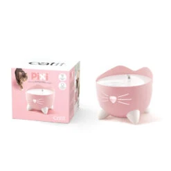 Catit Pixi Cat Water Fountain Light Pink -PetJoy Shop 43716 catit pixi fountain pink fountain and packaging