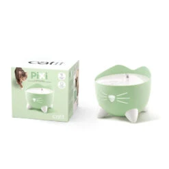 Catit Pixi Cat Water Fountain Mint Green -PetJoy Shop 43718 catit pixi fountain green fountain and packaging