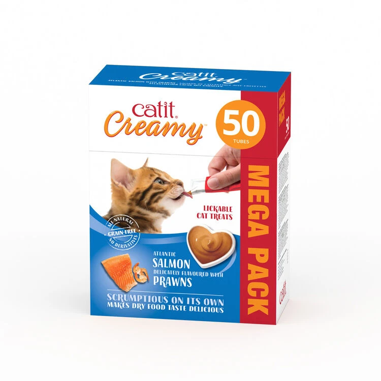 Catit Creamy Salmon Cat Treats Mega Pack 50 X 10g 3 Catit Creamy Salmon Cat Treats Mega Pack 50 X 10g