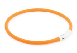 Ancol Light Up USB Rechargeable Flashing Dog Collar Orange 70cm