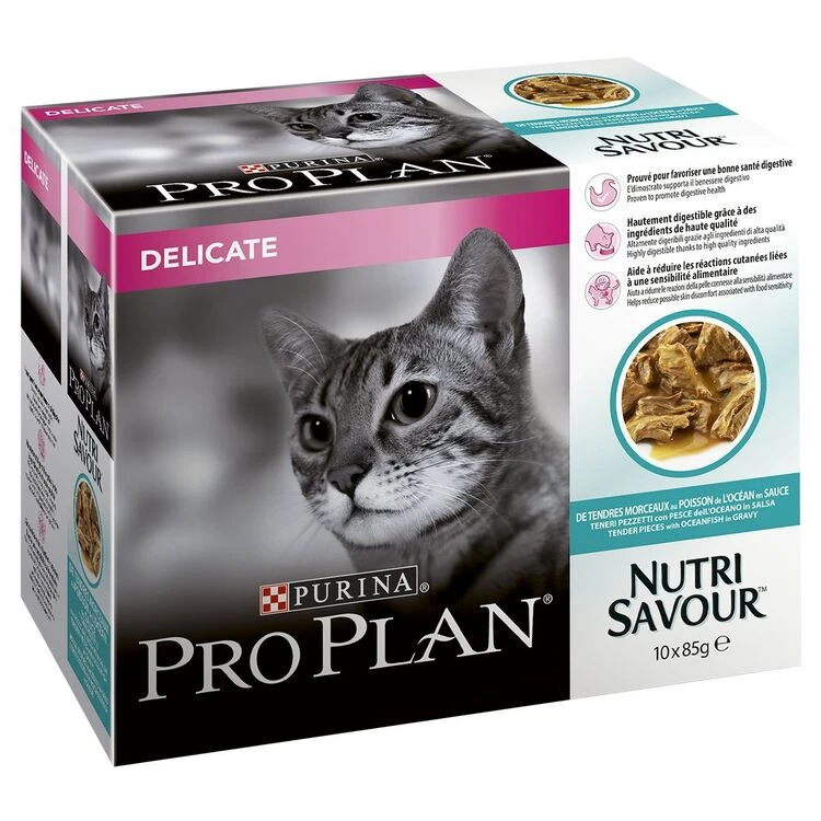 40 X Purina Pro Plan Cat Nutrisavour Delicate With Ocean Fish In Gravy 85g 3 40 X Purina Pro Plan Cat Nutrisavour Delicate With Ocean Fish In Gravy 85g