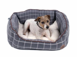 Petface Grey Window Pane Check Square Bed -PetJoy Shop 59f73829a066b6.92250681
