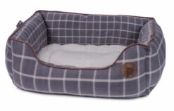Petface Grey Window Pane Check Square Bed -PetJoy Shop 59f763f20c0010.75746096
