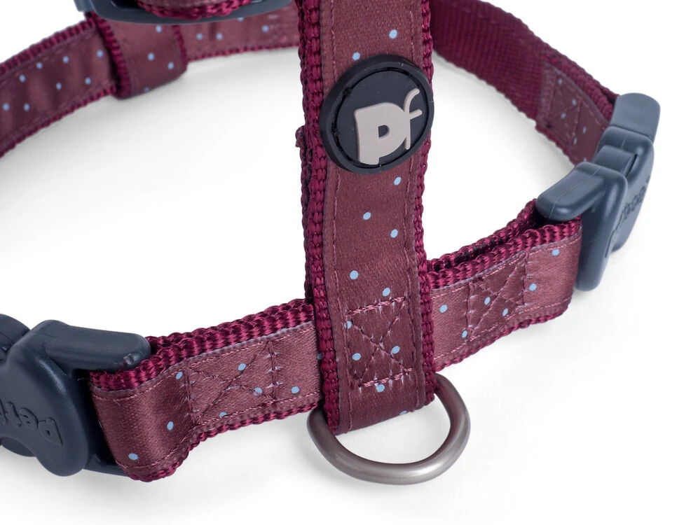 Petface Oxblood Ditsy Spot Dog Harness 9 Petface Oxblood Ditsy Spot Dog Harness - Image 7