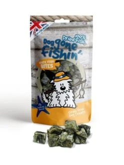 6 X Mr Johnson's Dog Gone Fishin' White Fish Bites Dog Treats 75g