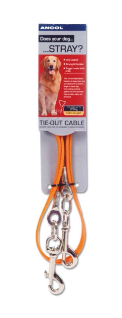 Ancol Tie Out Dog Lead - Orange
