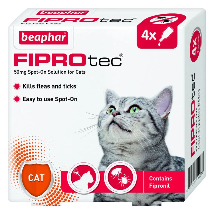 Beaphar Fiprotec Spot On Flea Treatment For Cats (4 X Treatments) 3 Beaphar Fiprotec Spot On Flea Treatment For Cats (4 X Treatments)