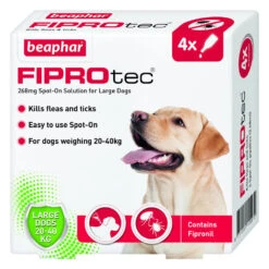 Beaphar FIPROtec Flea & Tick Spot On Large Dog (20-40kg) - 4 Treatments