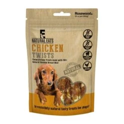 12 X Rosewood Natural Eats Chicken Twists Dog Treats 80g