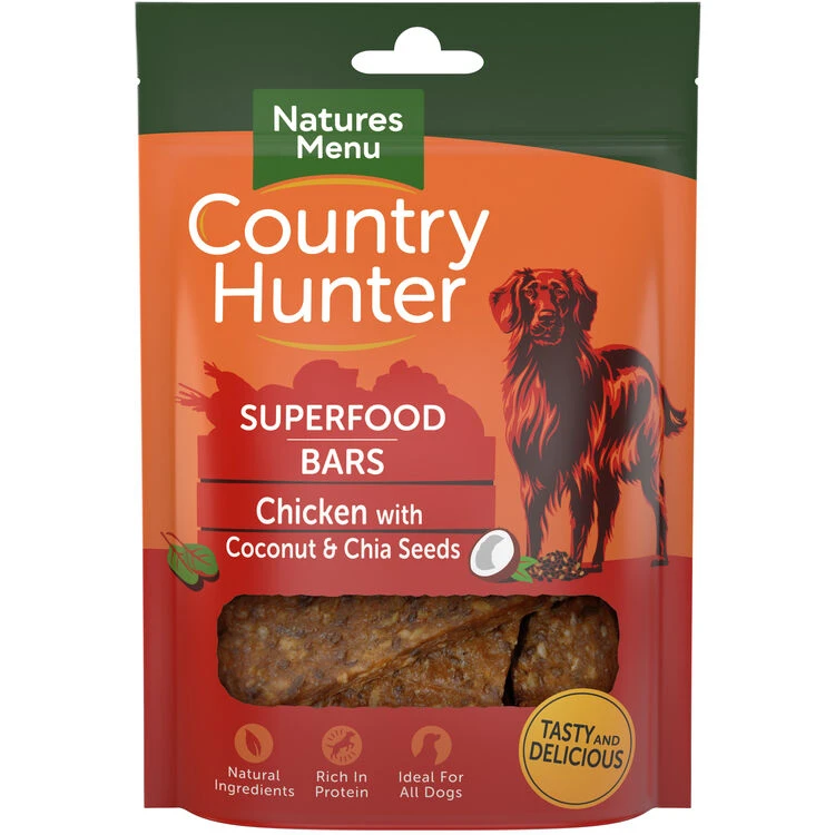 Country Hunter Dog Superfood Bar - Chicken With Coconut & Chia Seeds 3 Country Hunter Dog Superfood Bar - Chicken With Coconut & Chia Seeds