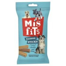 10 X Misfits Nasher Sticks Chicken & Beef Dog Treats