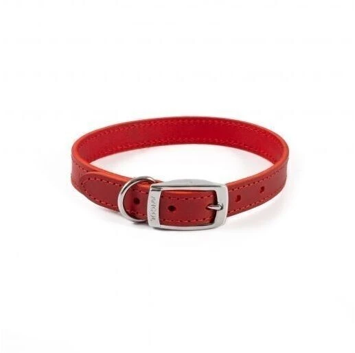 Ancol Heritage Classic Leather Dog Collar Red 3 Ancol Heritage Classic Leather Dog Collar Red
